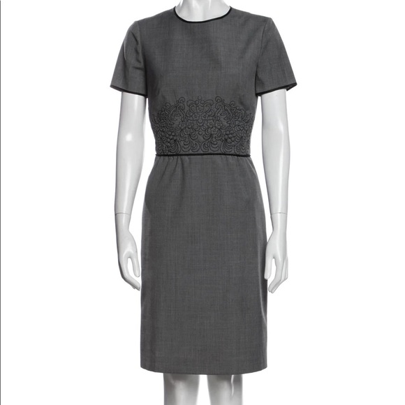 Philosophy di Alberta Ferretti Dresses & Skirts - Philosophy di Alberta Ferretti embroidered wool Sheath Dress short sleeves grey